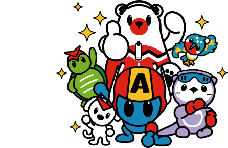 アリーナくんと仲間たちイラスト