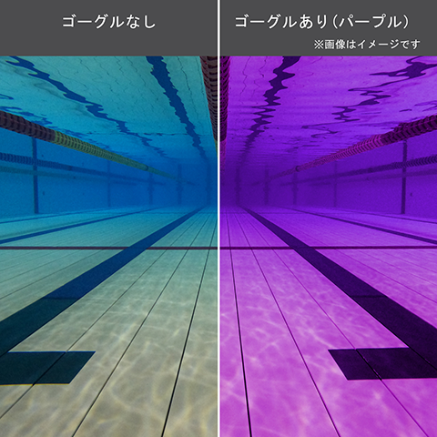 カラーレンズ別 水中での見え方