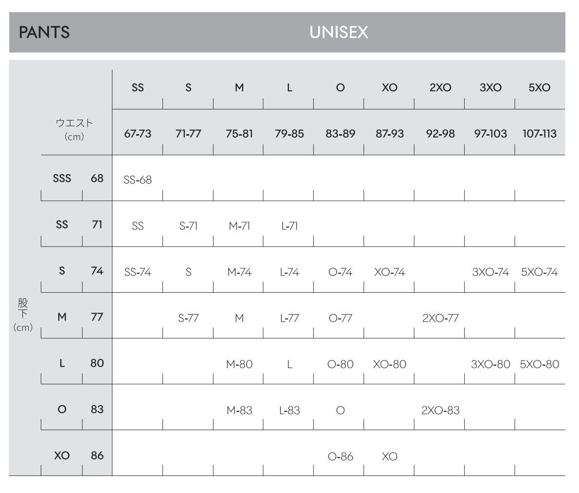 デサントスキーウェア 2026コレクション 早期受注会｜サイズ表