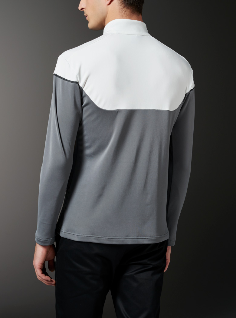 ナイロン トリコット 切り替え ロングスリーブ シャツ ブラックMサイズ