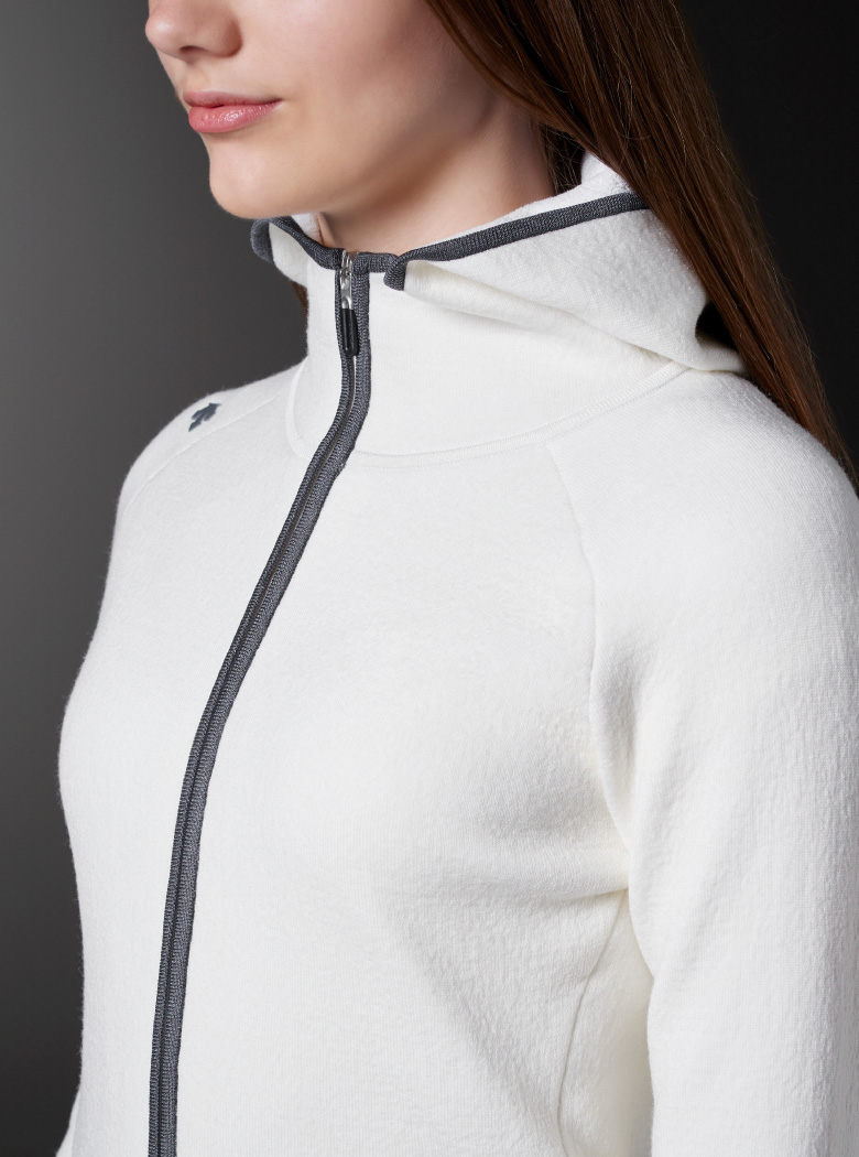 ウールモール フーデッド ニットジャケット