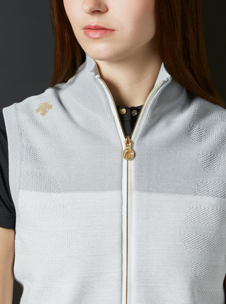 DESCENTE - 【M】デサントゴルフ　メランジニットベスト　S  美品　レディース メランジ ニットベスト | デサントゴルフ公式
