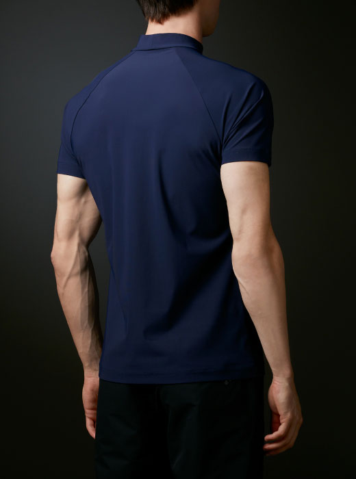 ナイロンベアロゴジャカードモックネックシャツ【UV】