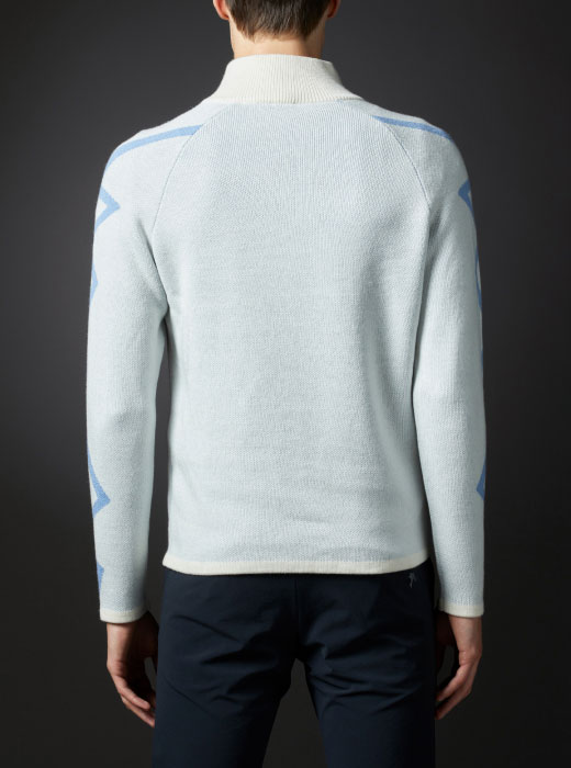 デサントフルジップジャガードセーター ウールナイロンジャカードフロントジップセーター【アウトレット