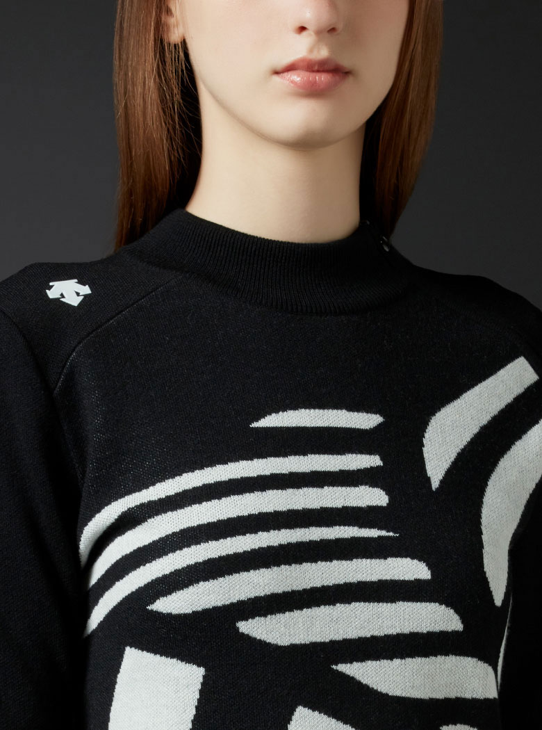 デサントゴルフ ジャガードブルジップセーター ウール混 ジャケット