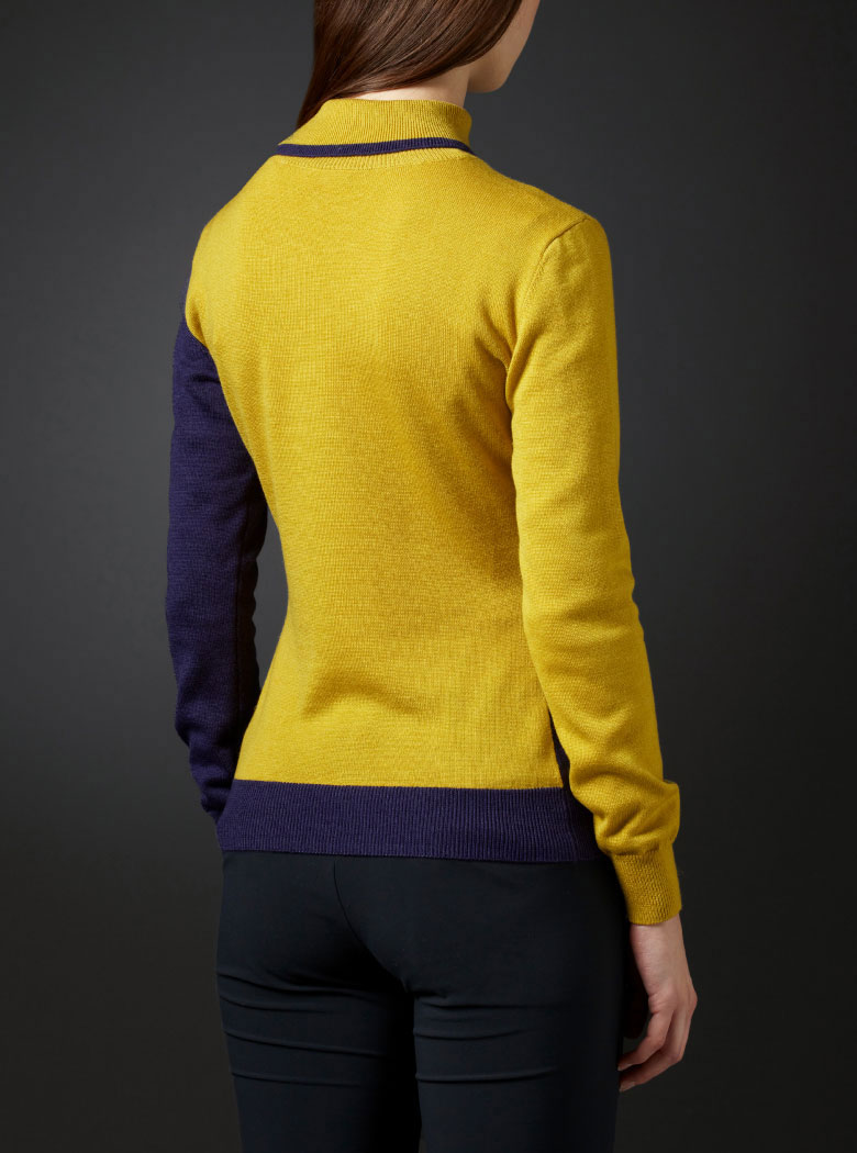 デサントゴルフレディースタートルネック セーター デサントゴルフ DE バイカラータートルネックリブセーター レディース