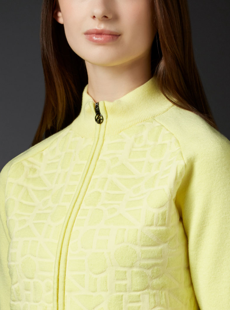 タイポグラフィージャカードフルジップセーター【アウトレット