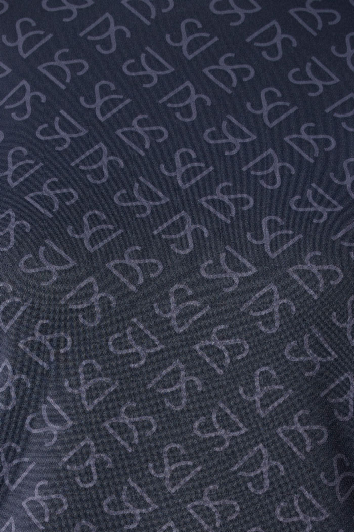 モックネック裏起毛プリント長袖シャツ