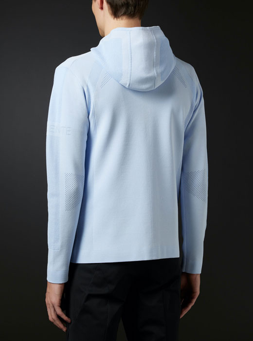 レーヨンナイロンフーデッドニットパーカー【アウトレット