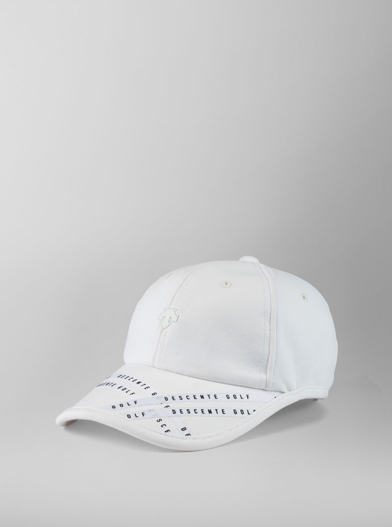 DESCENTE 【LUXE】キャップ　ホワイト　ゴルフ　リボン LUXE】リボンテールキャップ(スワロフスキー・クリスタル付き
