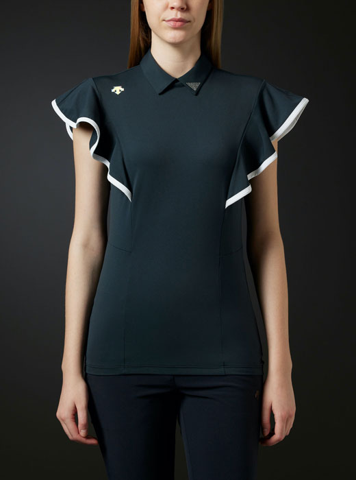 デサントゴルフ LUXE ラッフルスリーブシャツ LUXE】ベアスムースラッフルスリーブシャツ【アウトレット