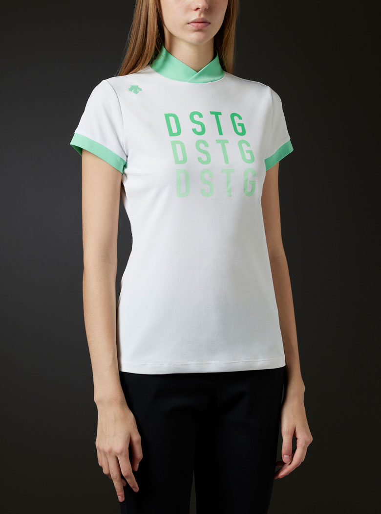 リサイクルソロテックス鹿の子モックネック半袖シャツ【アウトレット