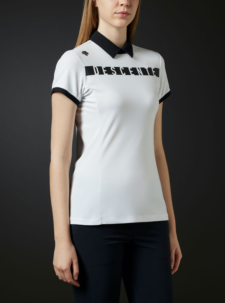DESCENTE GOLF リサイクルソロテックス鹿の子シャツ O リサイクルソロテックス鹿の子切り替えシャツ【アウトレット