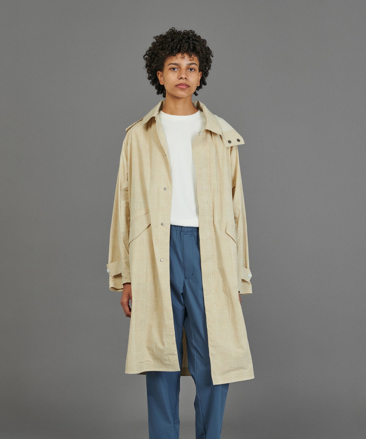 yPAUSEzGLEN CHECK HOODED COAT