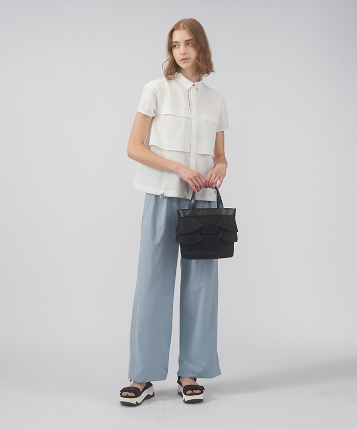 LANVIN SPORT 2タックワイドパンツ【ストレッチ】 -デサント LANVIN SPORT 2タックワイドパンツ【ストレッチ】 -デサント