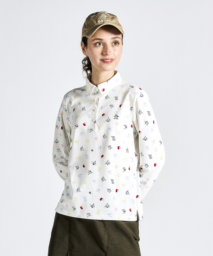 超特価激安 Munsingwear 吸汗速乾 ペンギン飛び柄長袖ポロシャツ ストレッチ その他