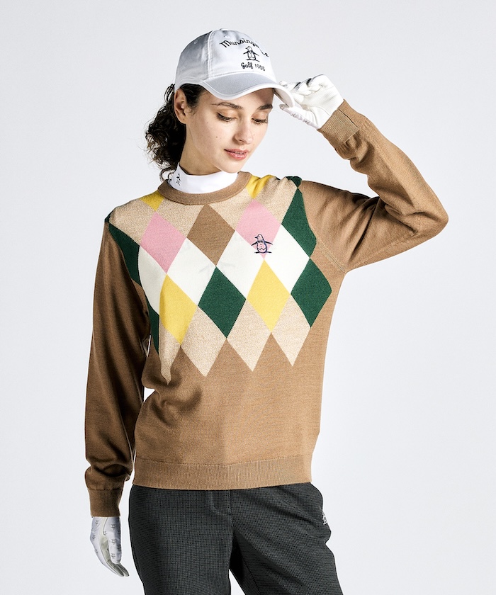 Munsingwear アーガイル柄クルーネックセーター -デサントストア Munsingwear アーガイル柄クルーネックセーター -デサントストア