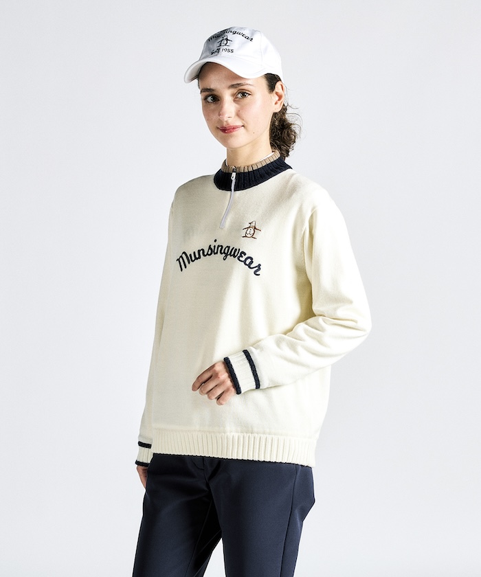 Munsingwear 防風ハーフジップセーター -デサントストア Munsingwear 防風ハーフジップセーター -デサントストア