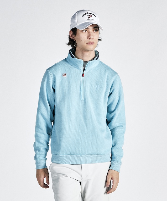 Munsingwear 吸湿発熱裏起毛カットソーハーフジッププルオーバー Munsingwear 吸湿発熱裏起毛カットソーハーフジッププルオーバー
