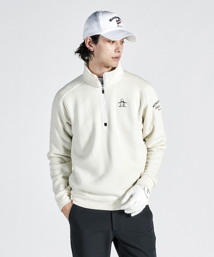 Munsingwear 吸湿発熱 ハーフジップカットソー -デサントストア Munsingwear 吸湿発熱 ハーフジップカットソー -デサントストア