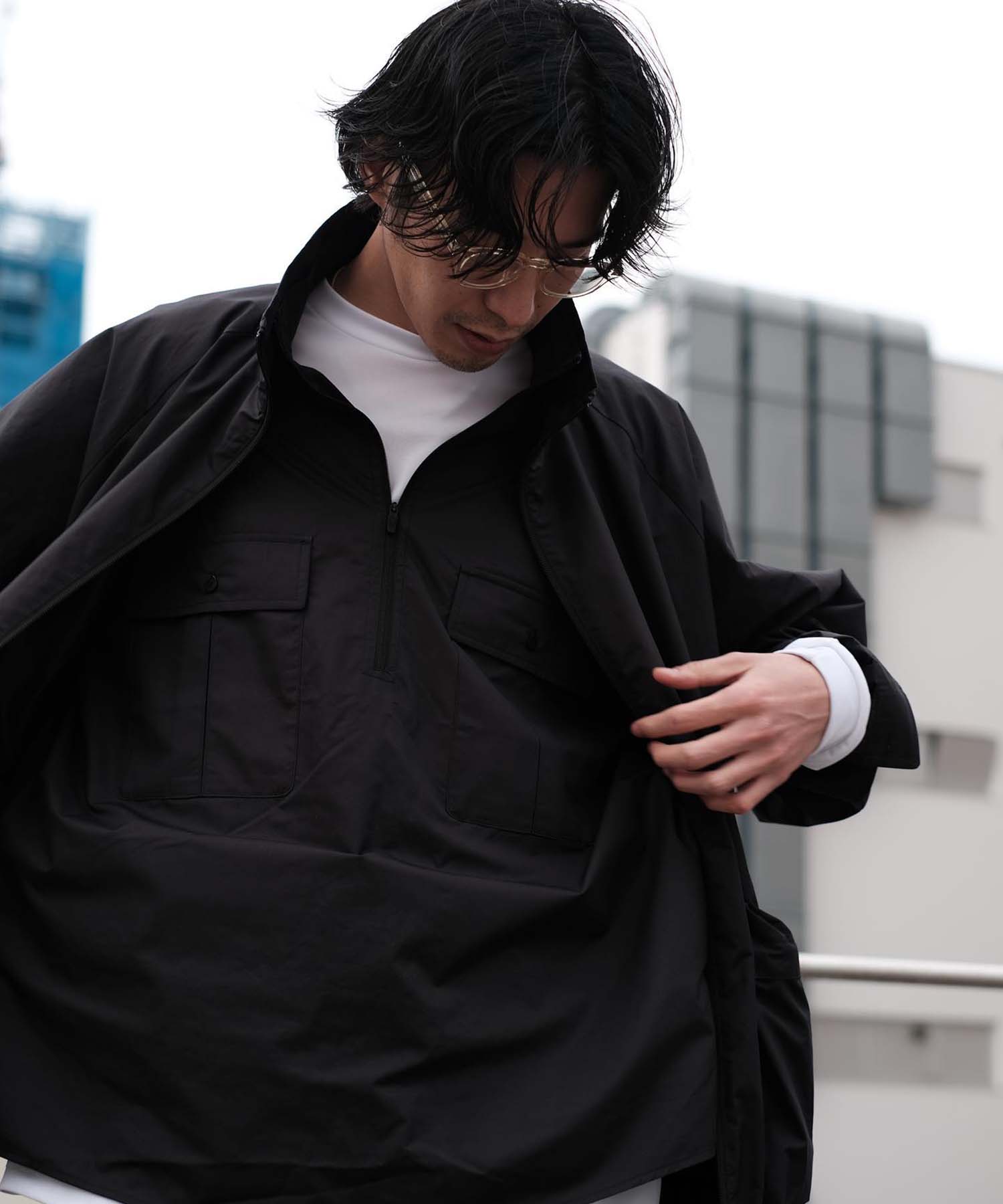 【PAUSE】STAND COLLAR PULLOVER SHIRT