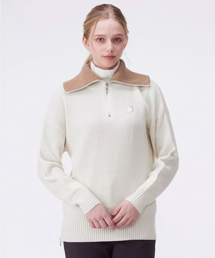 ロールカラーセーター