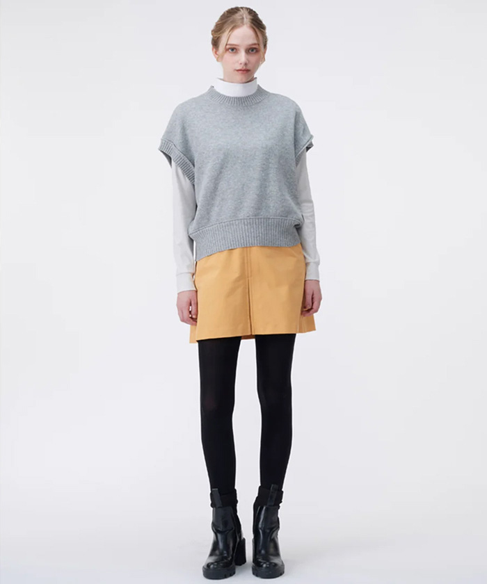 Aライン長め丈スカート【蓄熱保温/はっ水/ストレッチ】