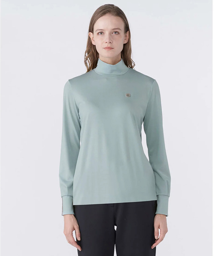 ウール天竺ハイネック長袖シャツ【UV】