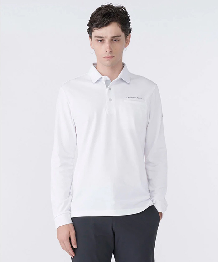 衿裏デザイン長袖シャツ【吸汗速乾】