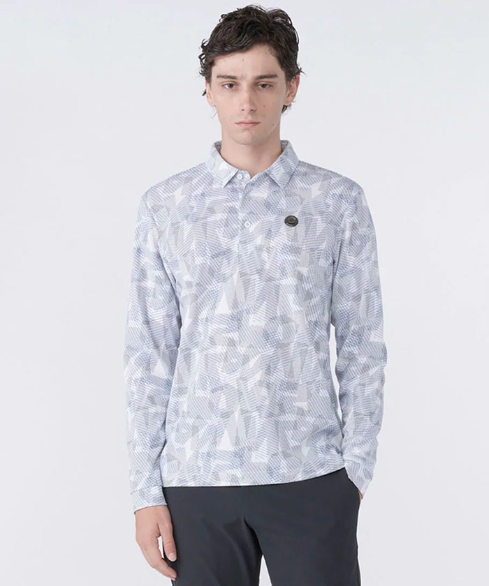 LANVIN SPORTのロゴを細線で幾何学柄のようにアレンジしたモダンなプリントが全体に施され、洗練された印象を与えます。
環境に配慮したデジタルプリント技術「Viscotecs」を採用。
デザイン性とサステナビリティを両立した一着です。プレゼントにもおすすめです。