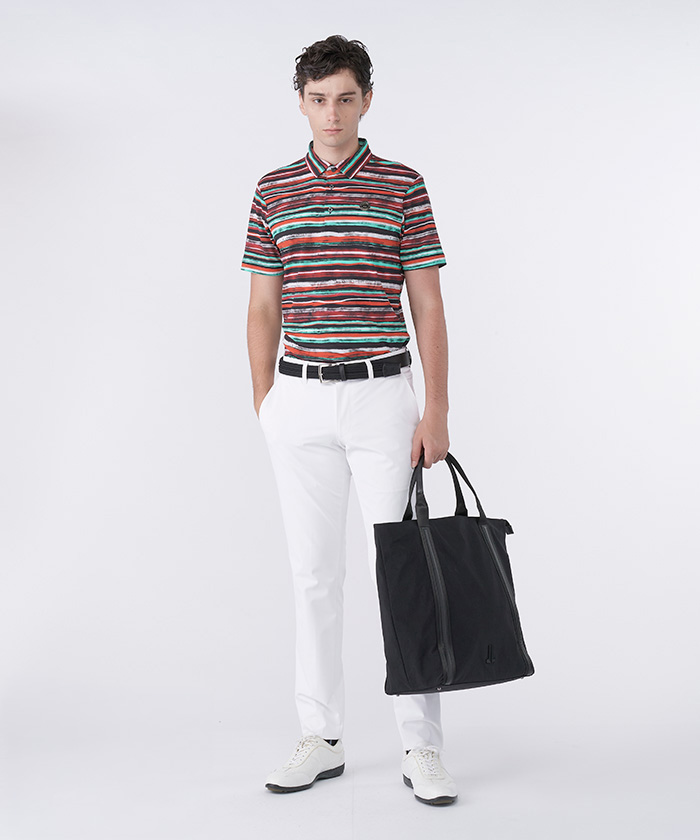 ランバン スポールのストライプ柄のデザイン性とサステナビリティを両立させた吸汗速乾シャツ