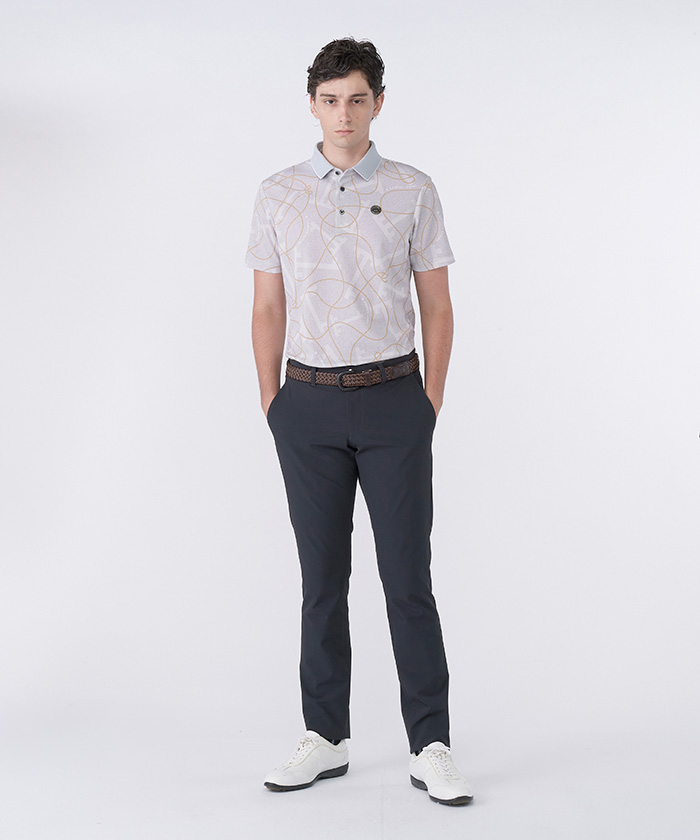 ランバン スポールのマリンテイストの縄柄プリントシャツ