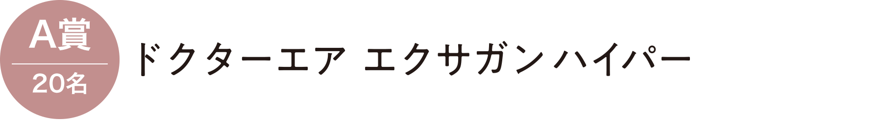 A賞20名　ドクターエア　エクサガン ハイパー