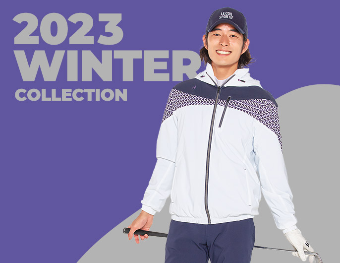 2023 WINTER STYLE LOOK。“楽しい彩り”をテーマにデザイン。動きやすさも追求した機能性が高いゴルフウェアが満載。