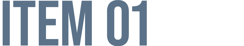 ITEM 01