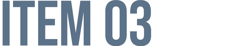 ITEM 03