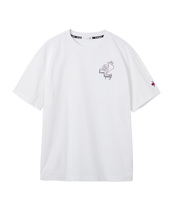 ヘランカ片胸グラフィックプリント半袖Tシャツ ホワイト ルコックスポルティフ Tシャツ