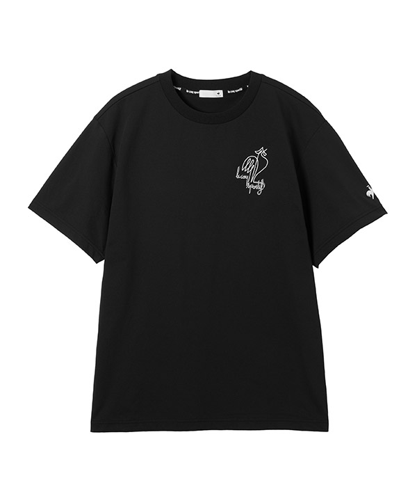 ヘランカ片胸グラフィックプリント半袖Tシャツ ブラック ルコックスポルティフ Tシャツ