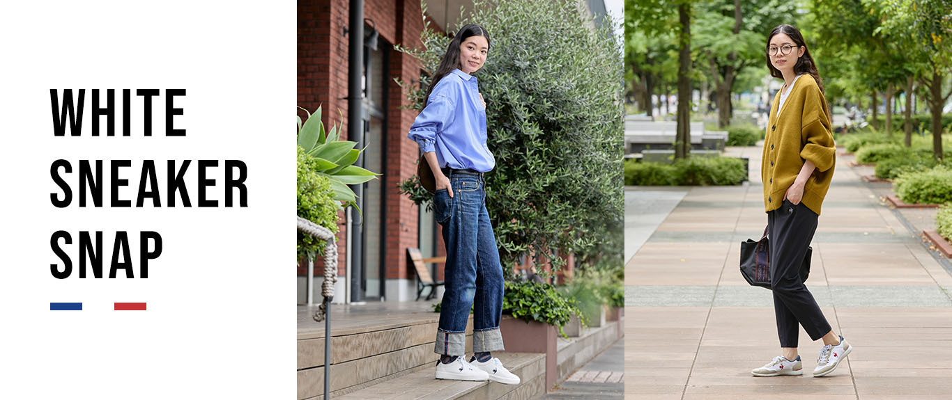 大人女子におすすめの白スニーカースナップ