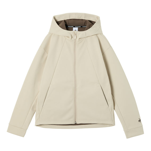 防風ストレッチワッフルボンディングアウター ベージュ 防風アウター レディース おしゃれ 着ぶくれしないアウター レディース