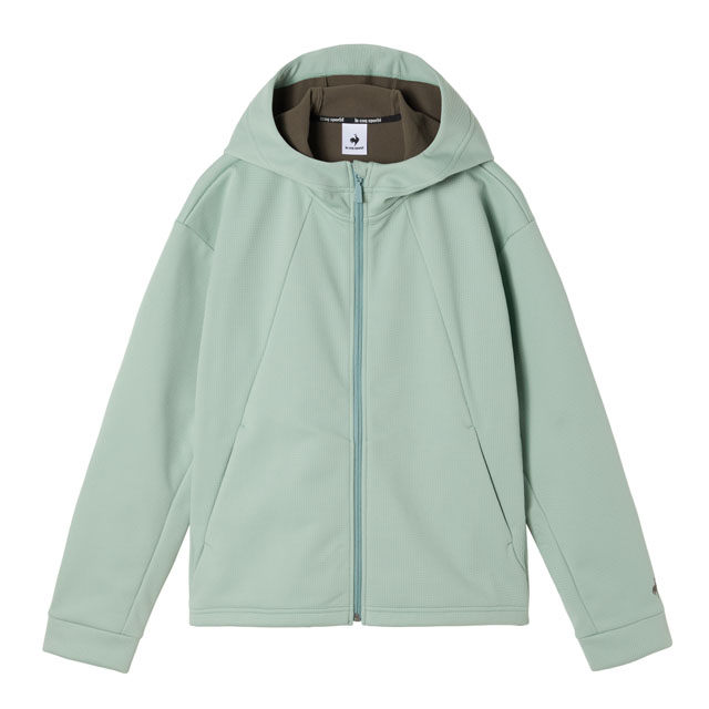 防風ストレッチワッフルボンディングアウター ブルー 防風アウター レディース おしゃれ 着ぶくれしないアウター レディース