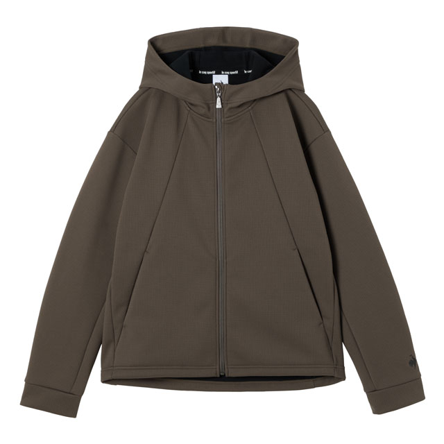 防風ストレッチワッフルボンディングアウター ブラウン 防風アウター レディース おしゃれ 着ぶくれしないアウター レディース