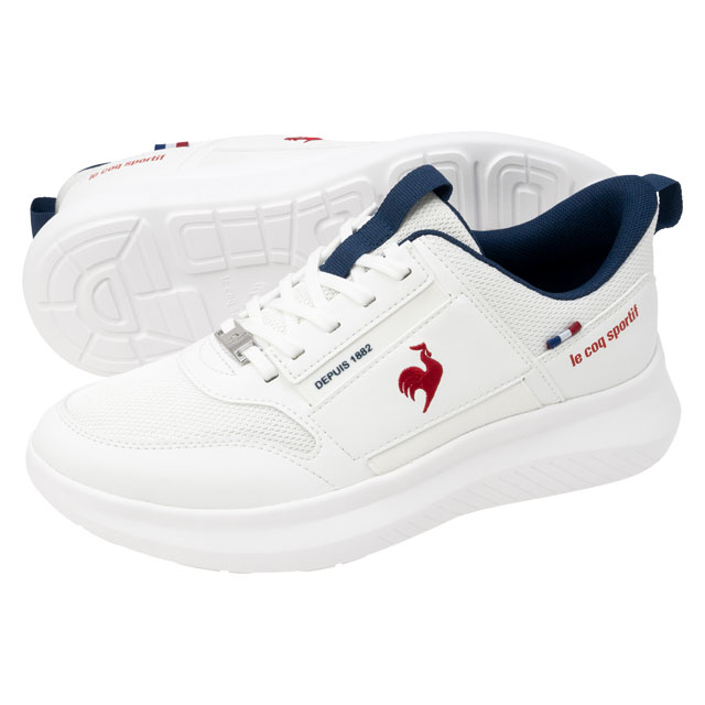 LCS マルヌ ホワイト/レッド 幅広 スニーカー レディース コーデ 3Eワイド設計シューズ