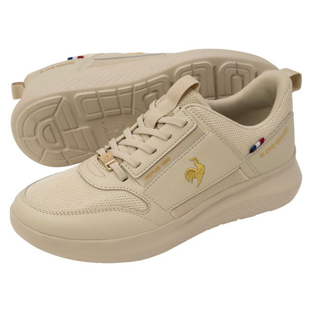 LCS マルヌ ベージュ/ゴールド 幅広 スニーカー レディース コーデ 3Eワイド設計シューズ