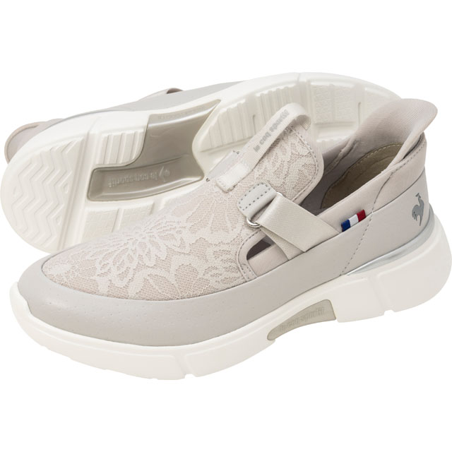 LCS ロワール グレー/ホワイト 幅広 スニーカー レディース コーデ 3Eワイド設計シューズ