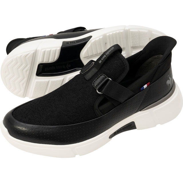 LCS ロワール ブラック/ホワイト 幅広 スニーカー レディース コーデ 3Eワイド設計シューズ