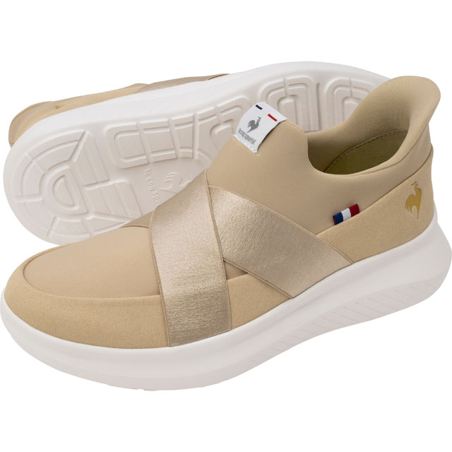 LCS マルヌ ダブルベルトスリッポン SI ベージュ/ホワイト 幅広 スニーカー レディース コーデ 3Eワイド設計シューズ