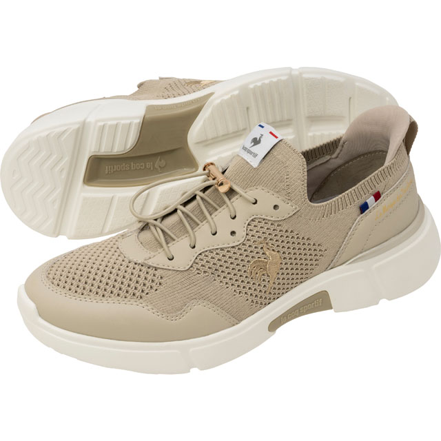 LCS ロワール ベージュ/ゴールド 幅広 スニーカー レディース コーデ 3Eワイド設計シューズ