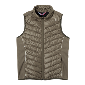 パディングベスト ブラウン テニス ウェア レディース 冬