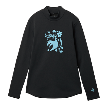 モックネック長袖シャツ ブラック テニス ウェア レディース 冬